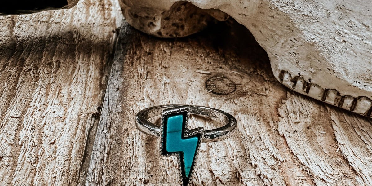 Turquoise Thunder Bolt Ring - ring