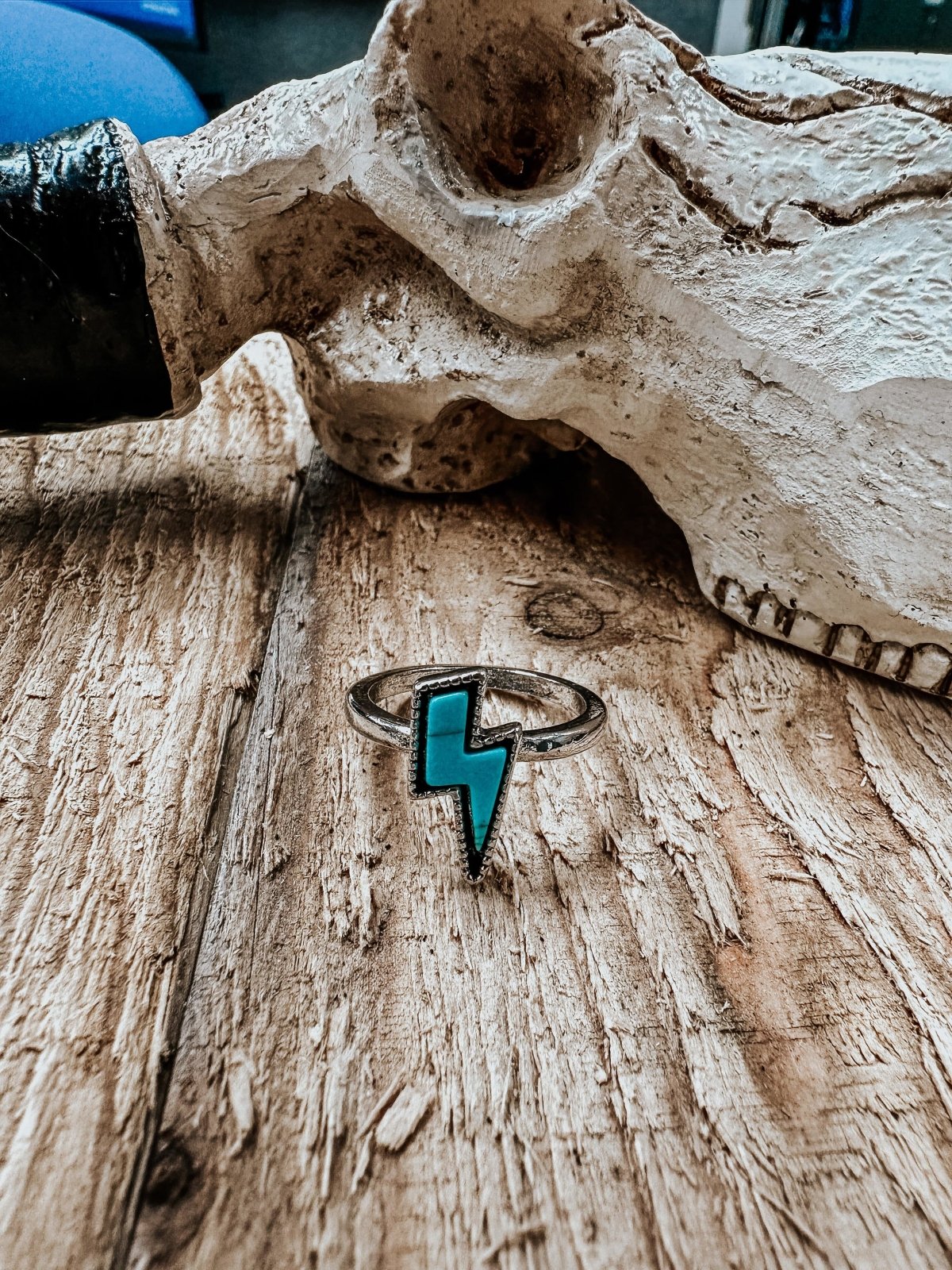 Turquoise Thunder Bolt Ring - ring