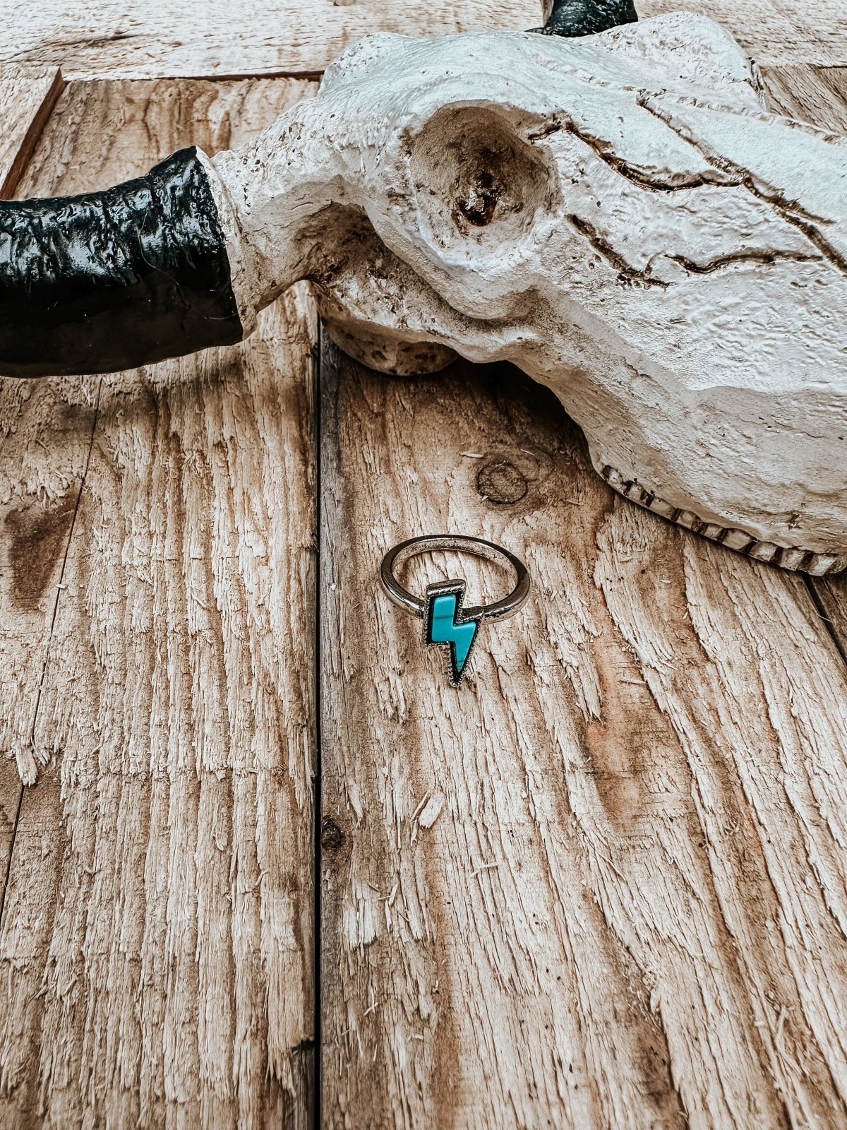 Turquoise Thunder Bolt Ring - ring