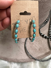 Western Turquoise Hoop Earrings - jewerly