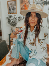 Ivory Wild Horses Top